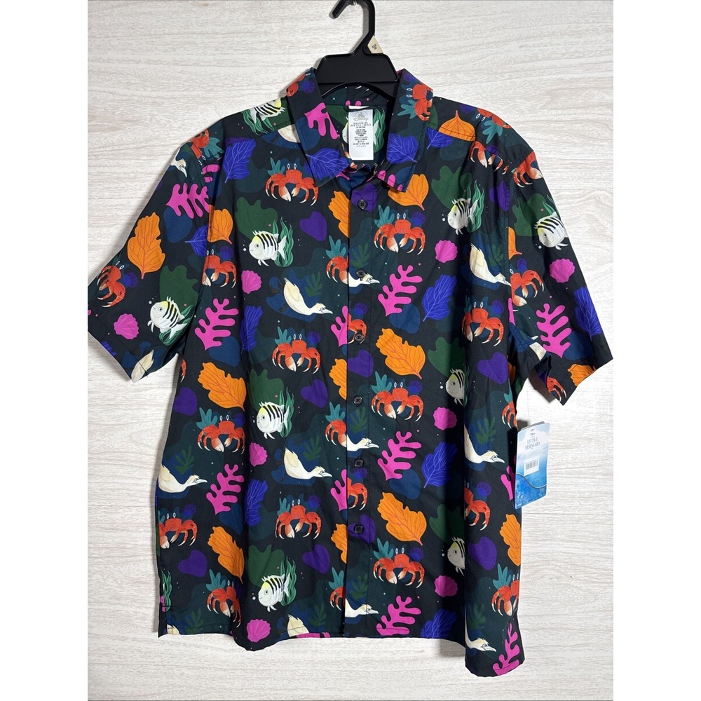 NWT Disney The Little Mermaid live-action film aloha shirt Sz Lg